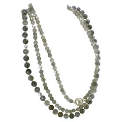 Faceted Labradorite & Sterling Silver Triple Strand Necklace