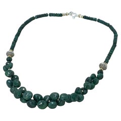 Emerald Candy Kiss Cut Beaded Necklace, 14K Gold Filled & Sterling Silver