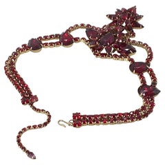 Vintage Court Style Rubinrot Strass Halskette