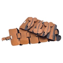 Renoir 1950s Copper Link Bracelet with Stylized Leaves, USA