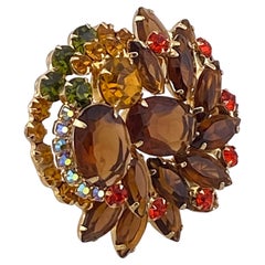 1960s DeLizza & Elster Juliana Topaz Crystal Brooch