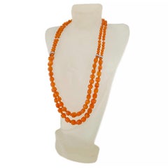 Collar de dos hilos de cornalina con plata de ley de la colección «Nouveau Boutique», 19 pulgadas