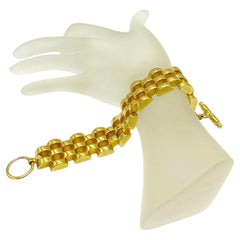 Bracelet Art déco à maillons dorés, fabriqué en Italie, longueur : 7,75 pouces