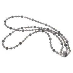 Double Strand Labradorite Sterling Silver Necklace by Nouveau Boutique, 22 inche