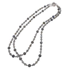 Double Strand Labradorite Sterling Silver Necklace by Nouveau Boutique, 22 inche