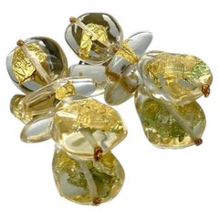 Gerda Lynggaard for Monies Lucite Dangle Earrings with Gold Foil