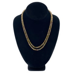 14-Karat-Gold-Halskette mit zwei Strängen und gelben Saphiren aus Madagaskar, 18,5"