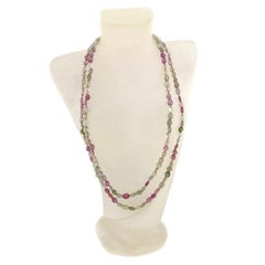 Collar de oro de 14K de doble vuelta con zafiros Umba multicolores