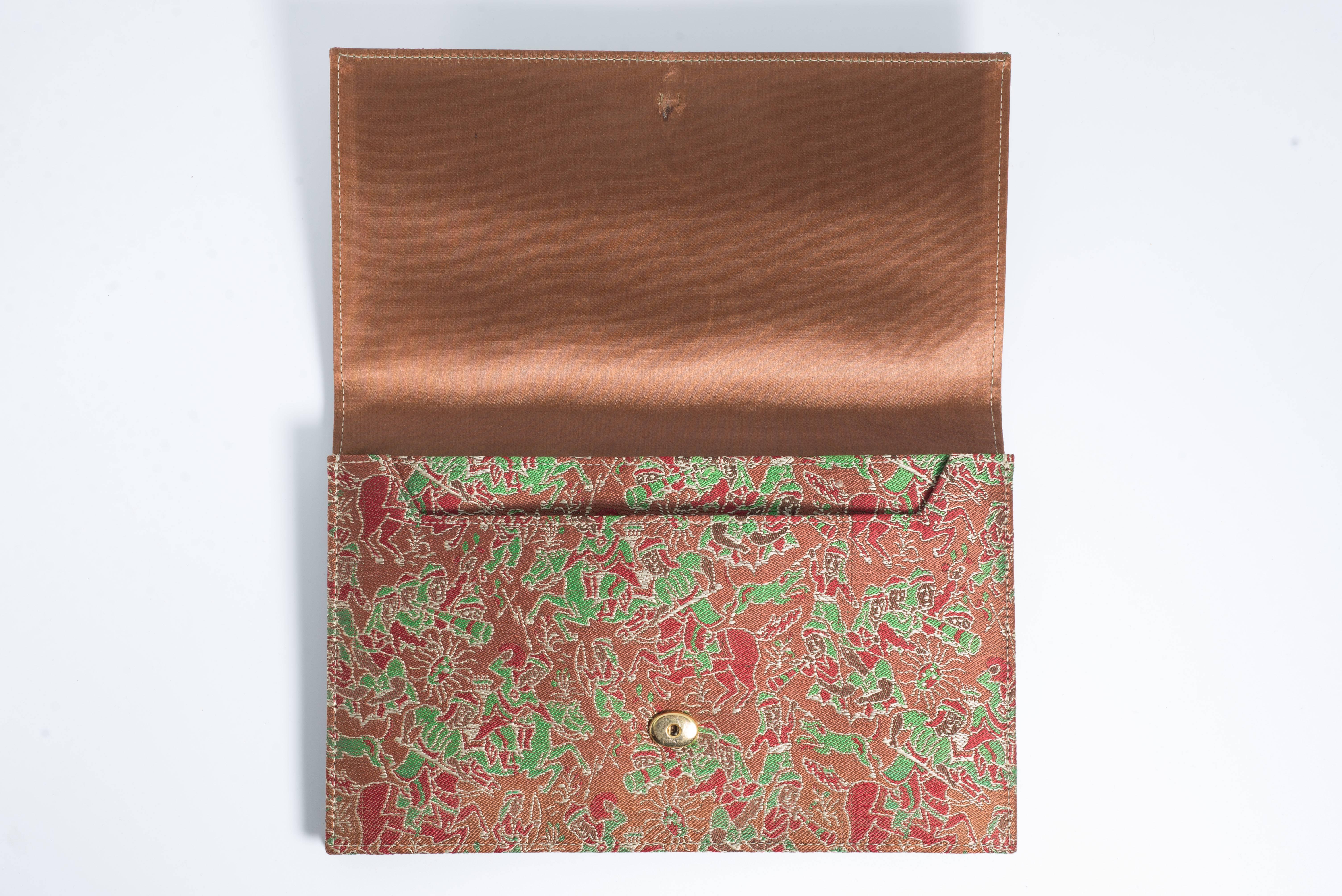 Mint condition vintage Bianchini Ferrier silk Persian themed fabric for Cartier evening pochettes made by Clive Shilton, who designed and made Princess Diana's bridal purse and shoes.

These are all offered here on 1stdibs for the first time. Made
