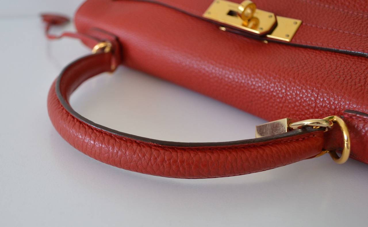 Hermes Kelly 32 Rouge Garance In Excellent Condition In Paris, FR