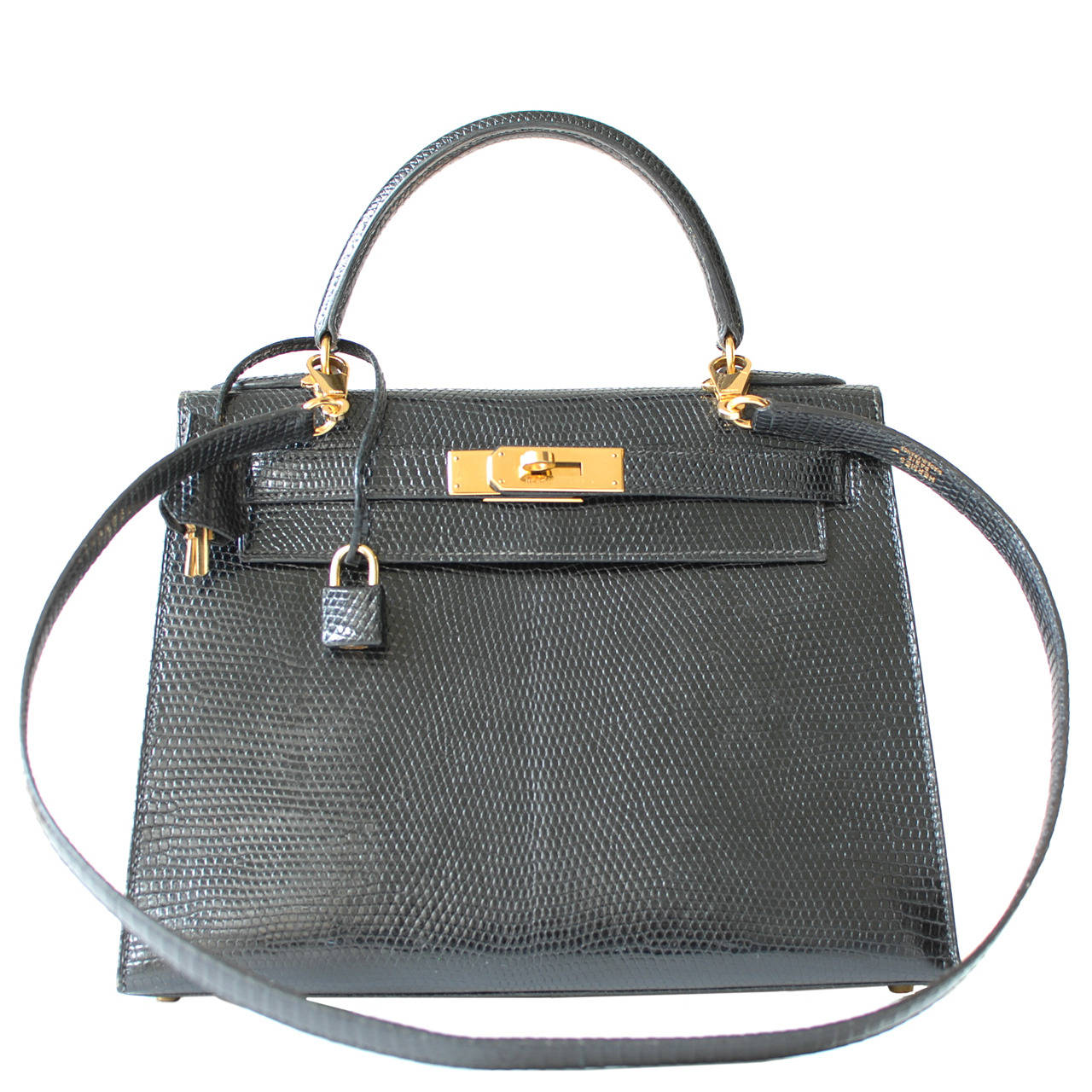 Hermès Kelly 28 Lizard Black color