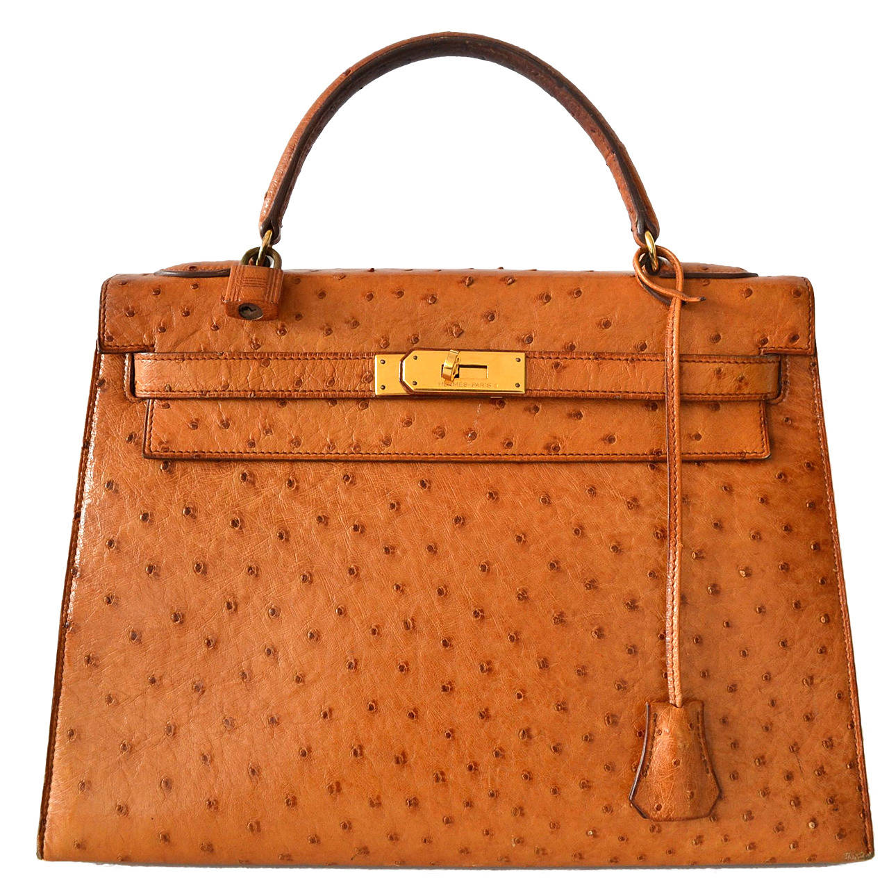 Hermès Kelly 32 Ostrich Gold Sellier