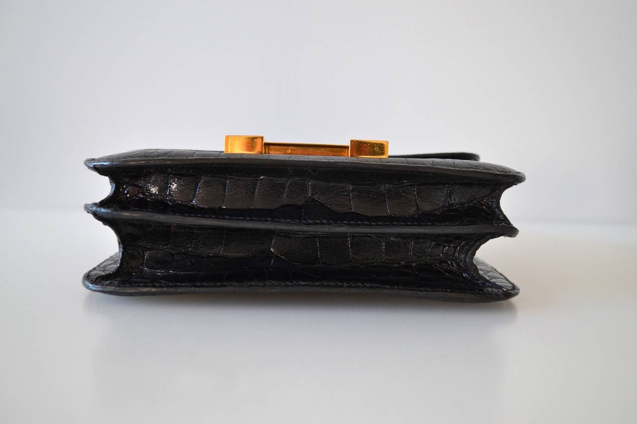 Hermès Constance 18 Black Alligator In Excellent Condition In Paris, FR