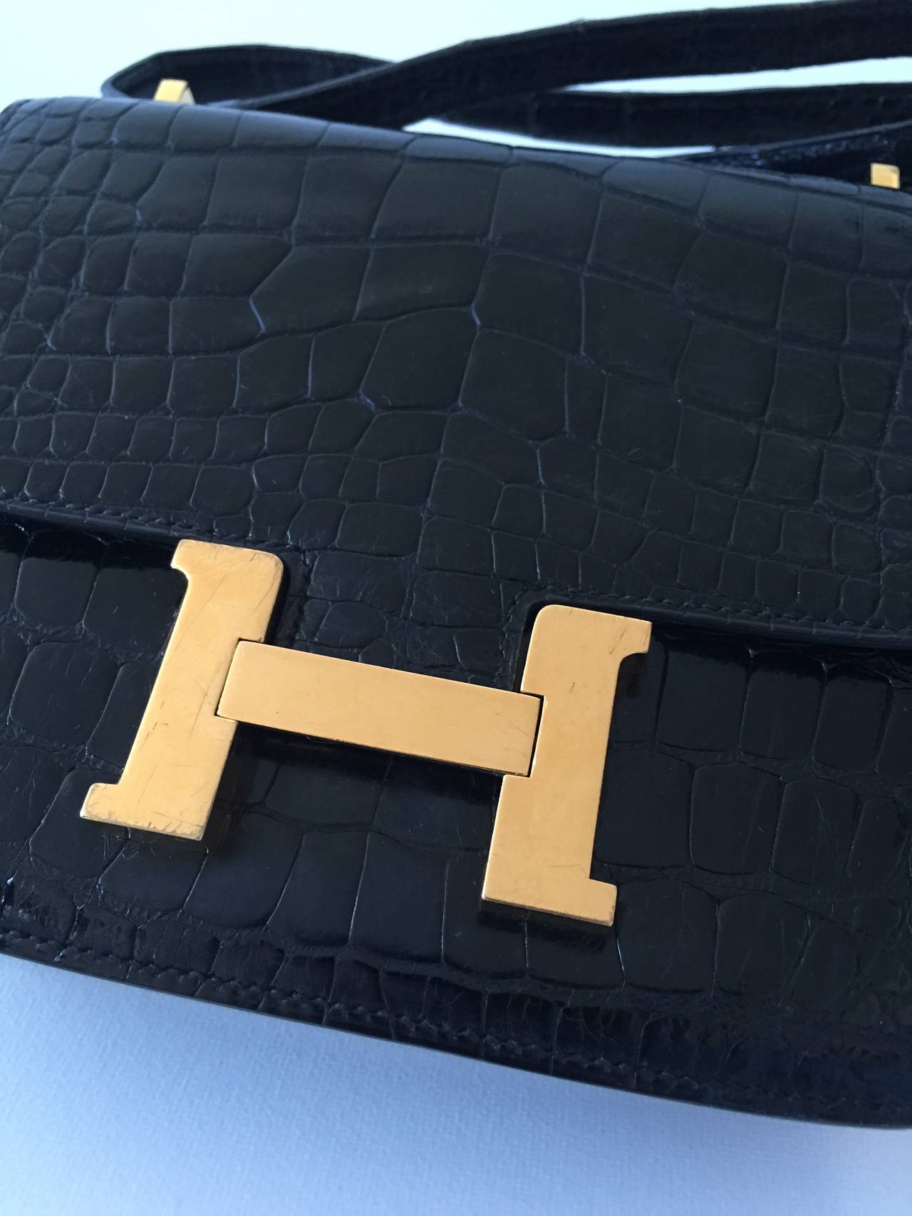 Women's Hermès Constance 18 Black Alligator