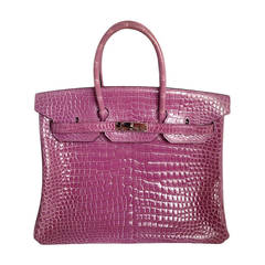 Hermès Birkin 35 Violet Crocodile Porosus phdw