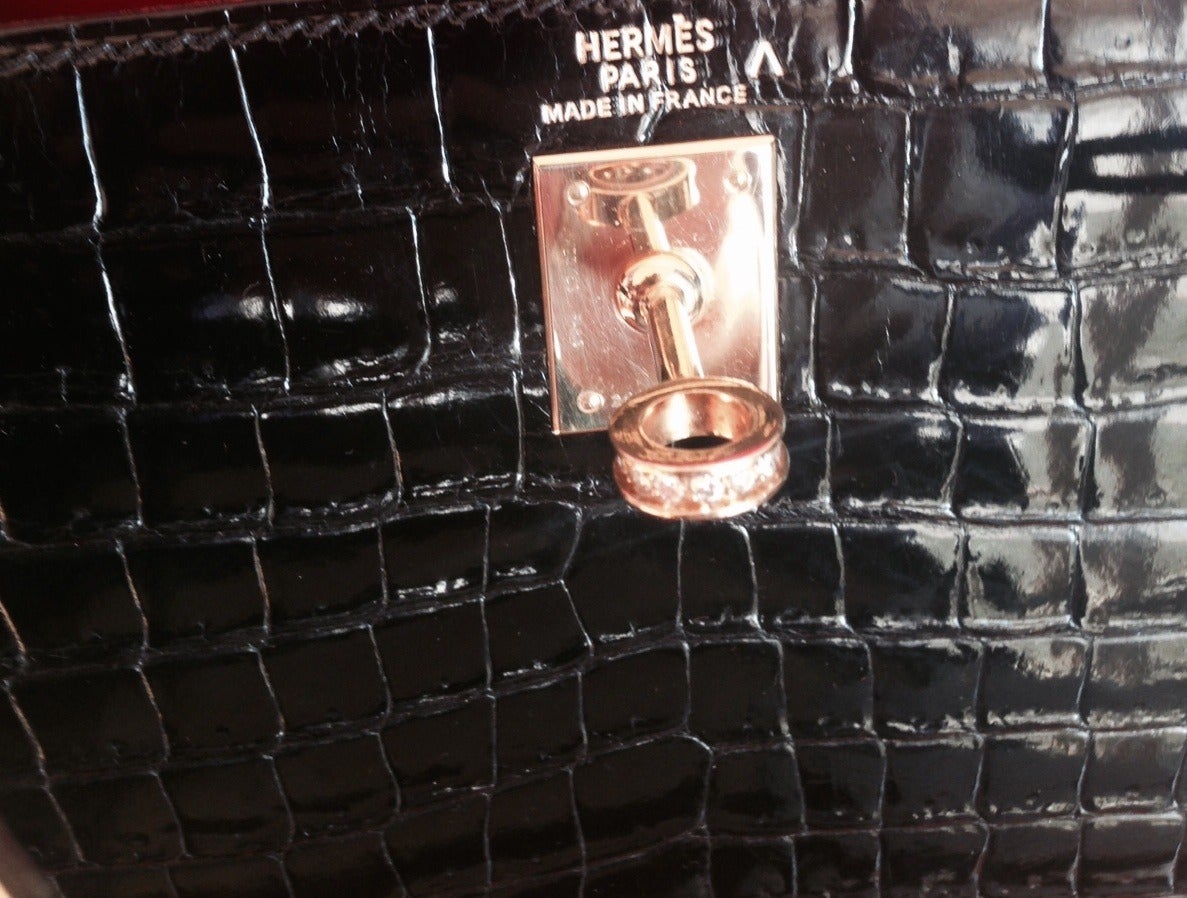 Hermès Kelly 20 crocodile Porosus Diamonds 3