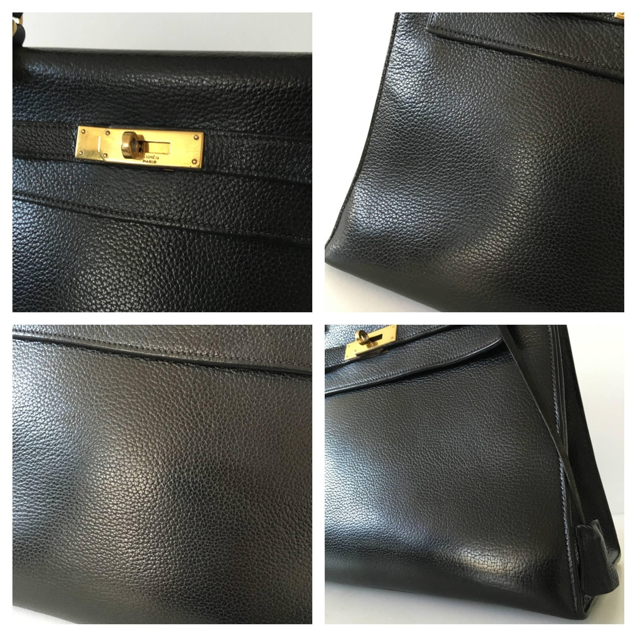 Hermès Kelly 32 Black Veau Graine 3