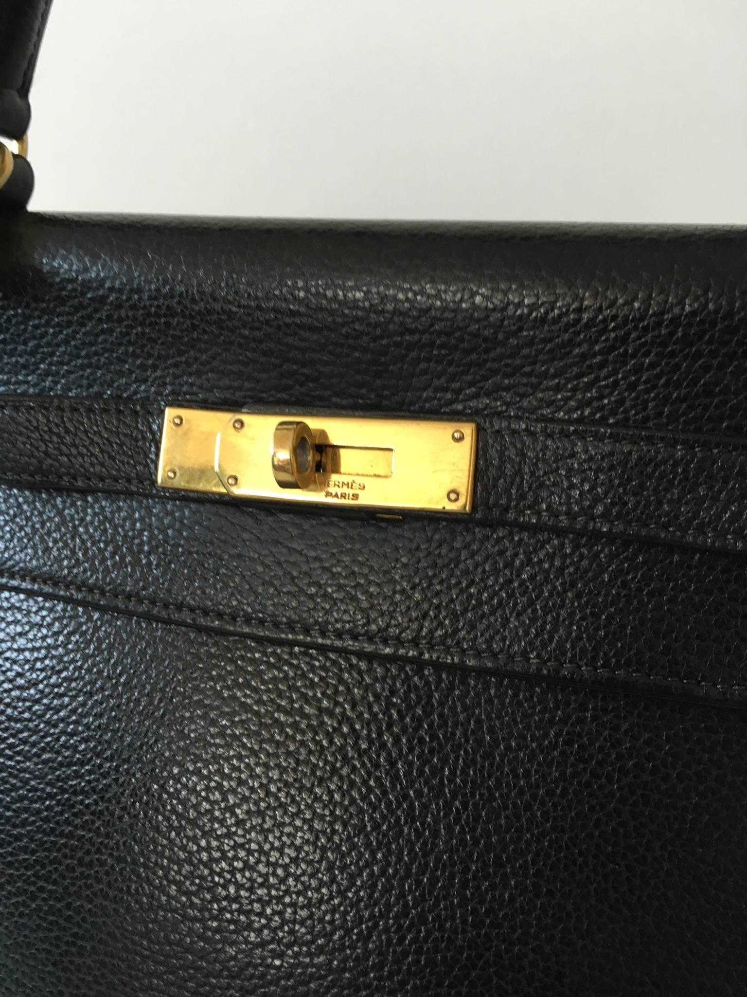 Hermès Kelly 32 Black Veau Graine 4
