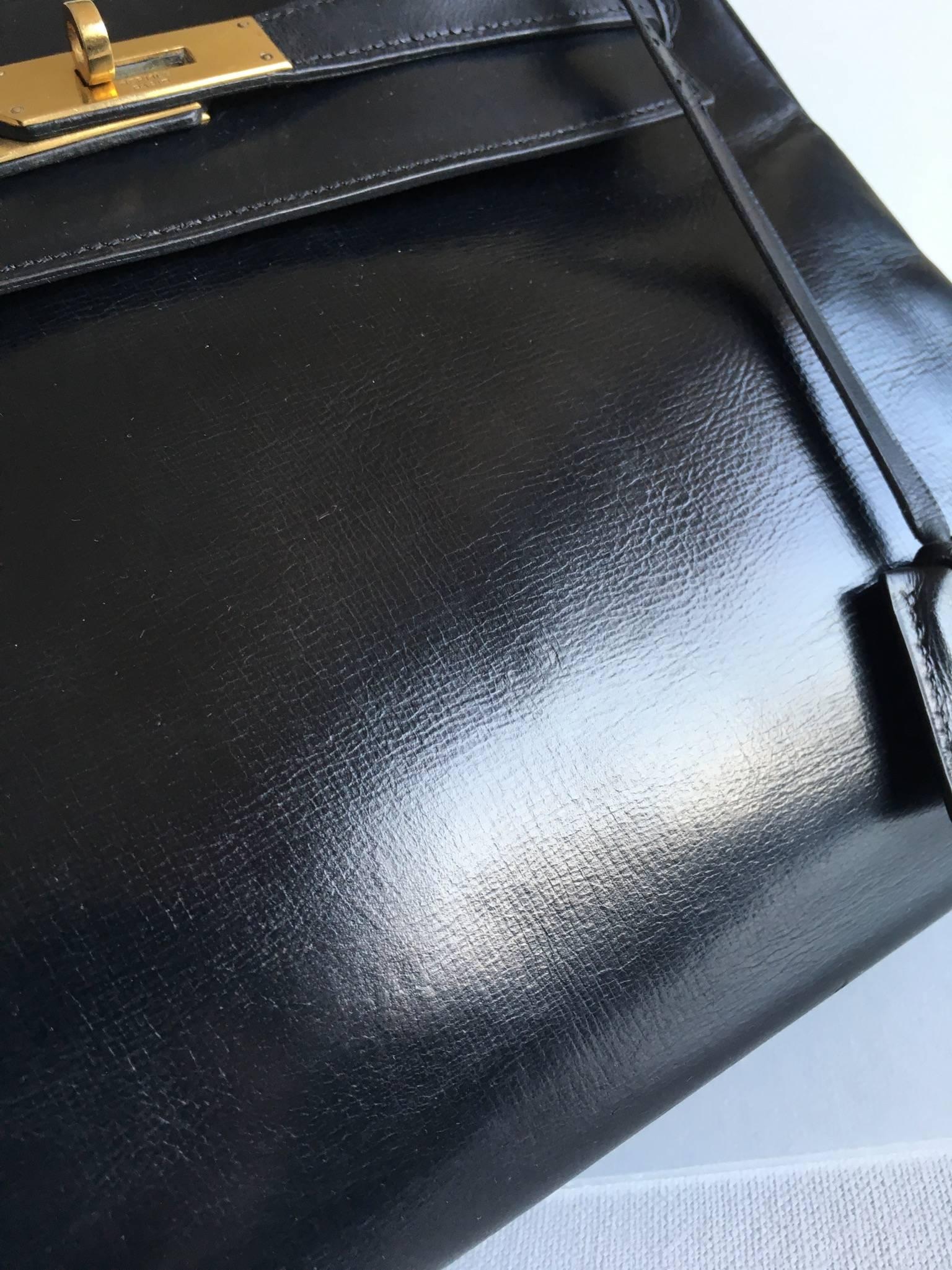 Hermès Kelly 28 Black box leather 2