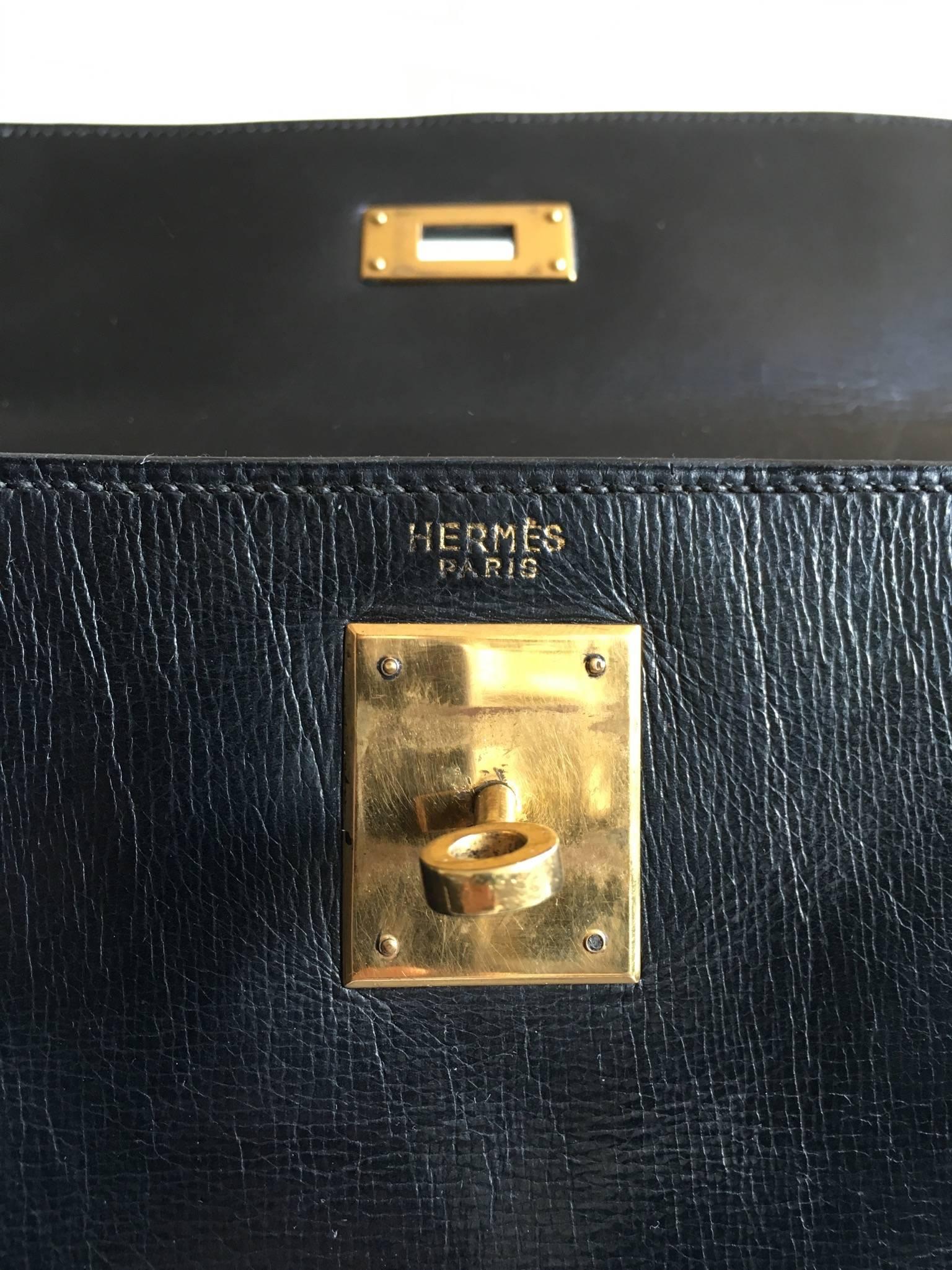 Hermès Kelly 28 Black box leather 4