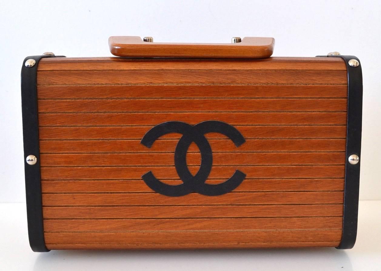 Brown Chanel Mini Trunk Limited Edition 1996 For Sale
