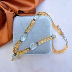 Vintage Silver and Citrine Bead Necklace