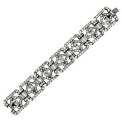 Art Deco 1930s Marquis Cut Paste Vintage Statement Bracelet