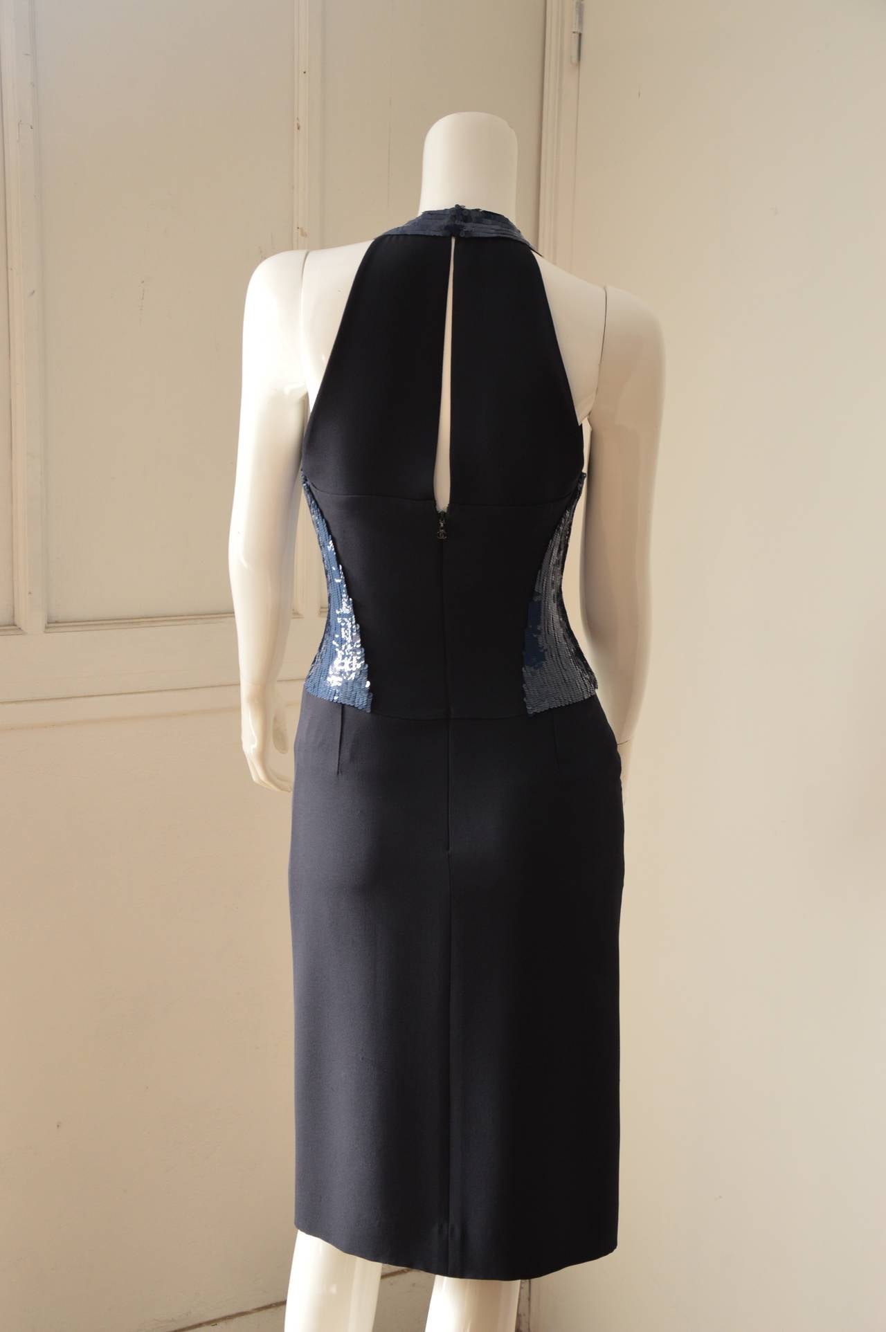 Women's 2000 Chanel Color-Blocked Silk Dress For Sale