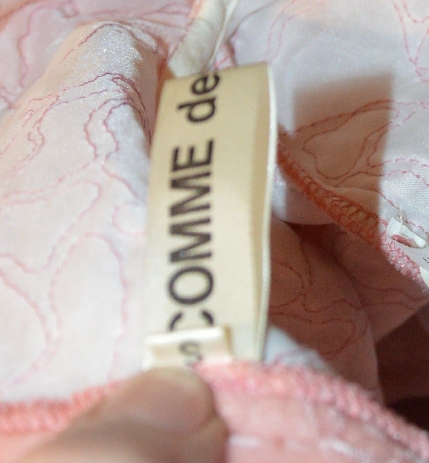 1996 Comme des Garcons Soft Pink Quilted Dress with Train 5