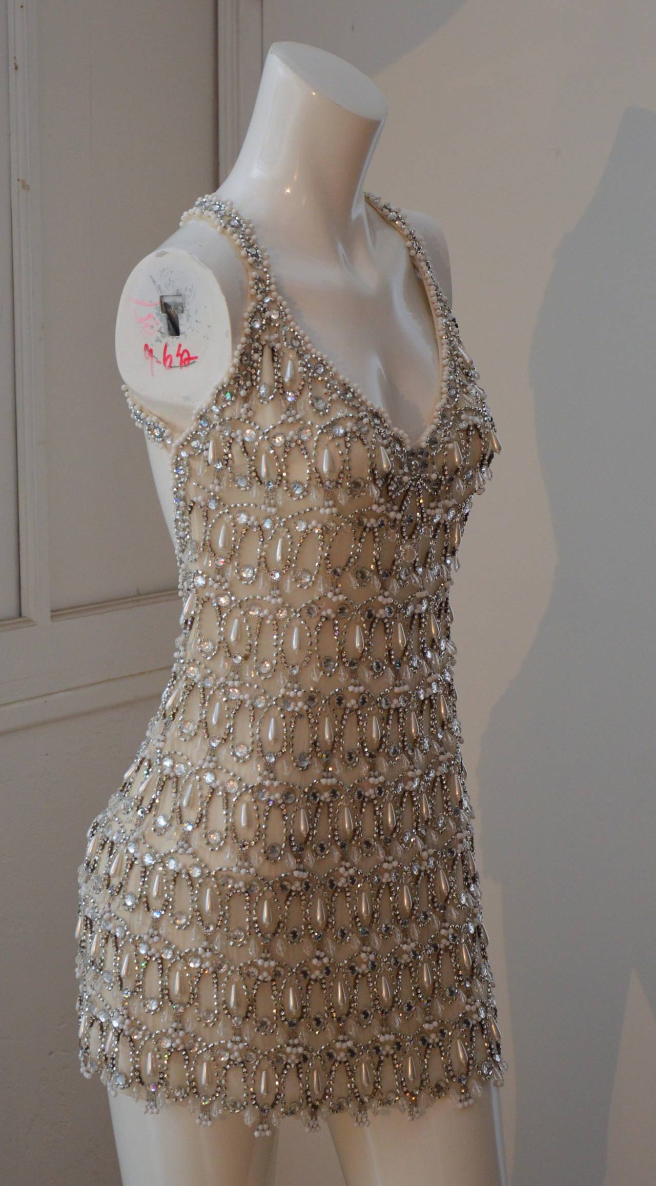 2008 Crystal & Strass Chanel Mini Beaded Dress For Sale 1