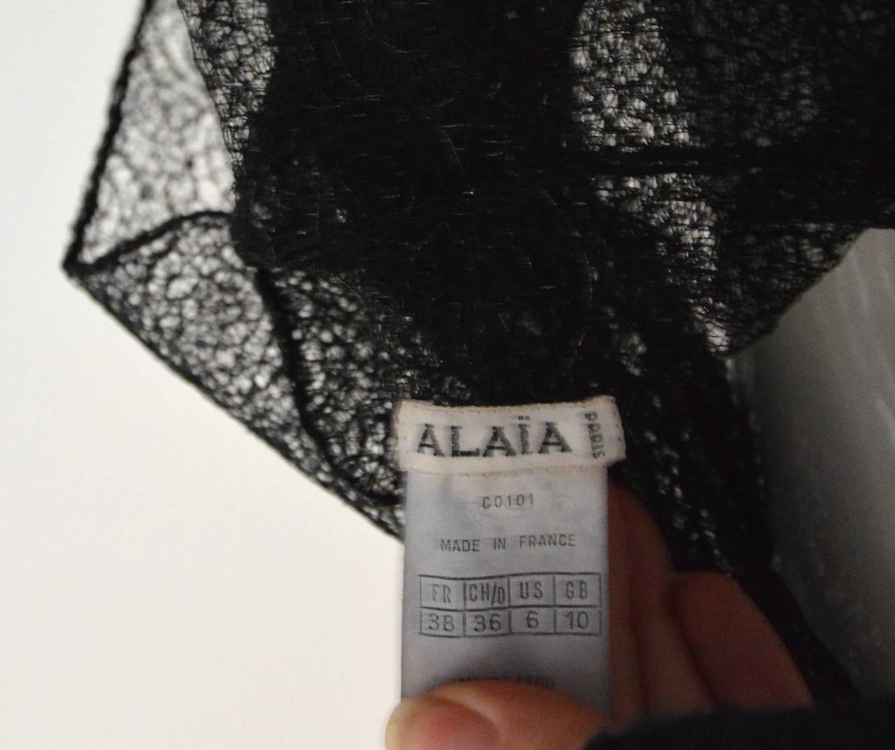 1990s Rare Alaia Black Lace Evening 