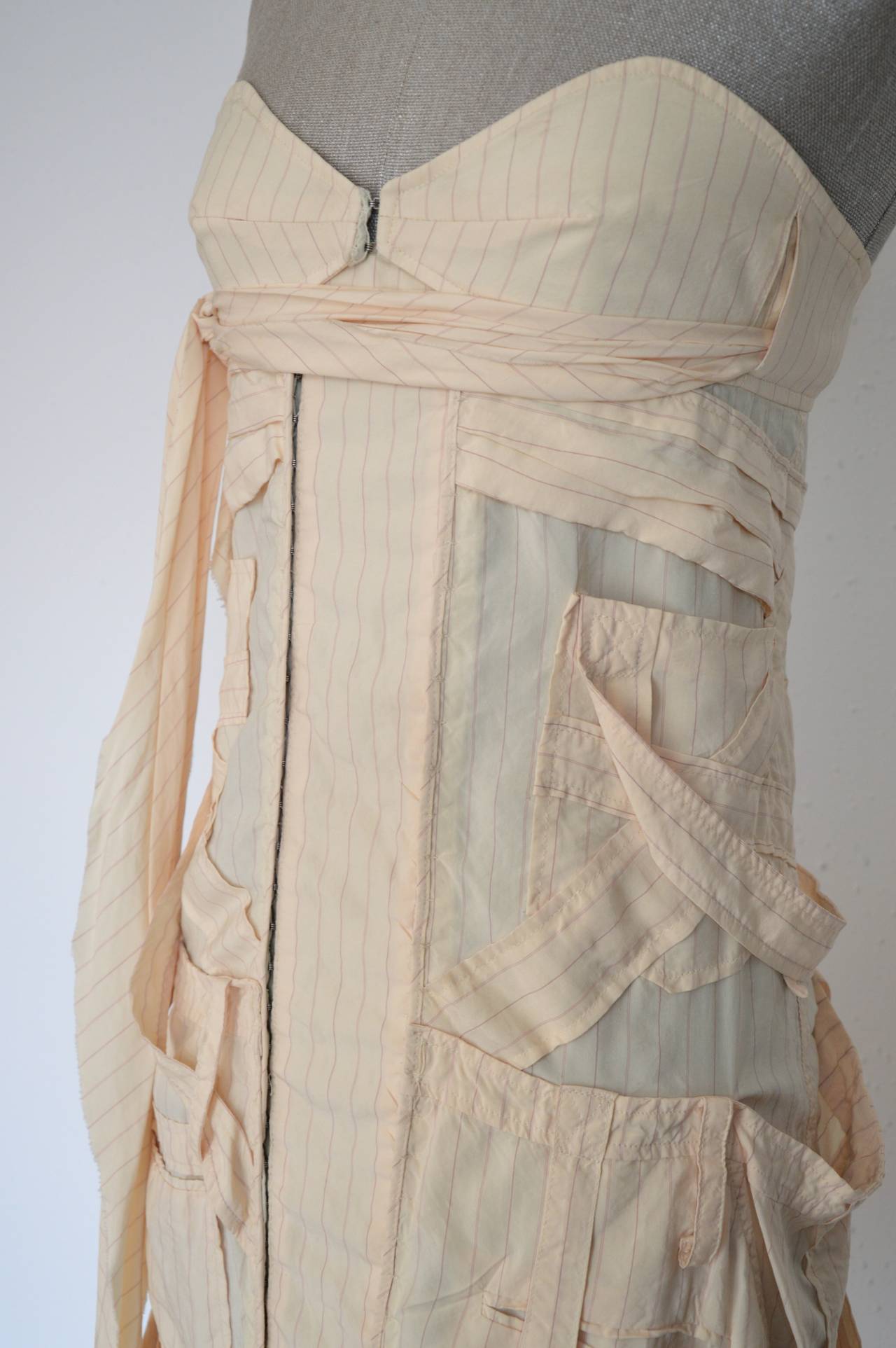 Balenciaga by Nicolas Ghesquiere Thin Striped Suit Motif Dress 3