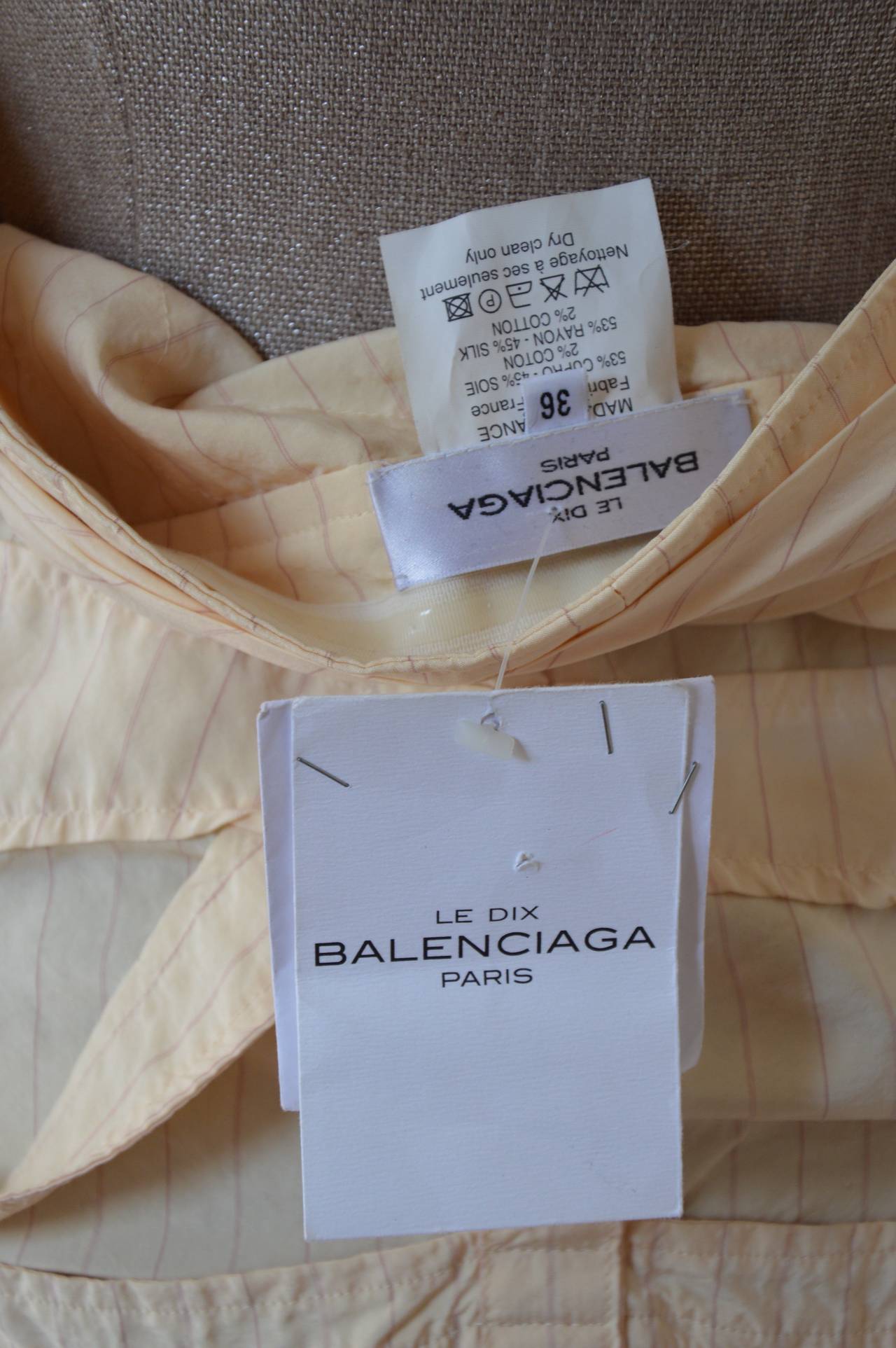 Balenciaga by Nicolas Ghesquiere Thin Striped Suit Motif Dress 4