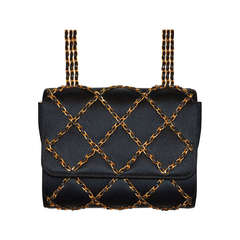 Chanel Charming Black Satin Night Bag
