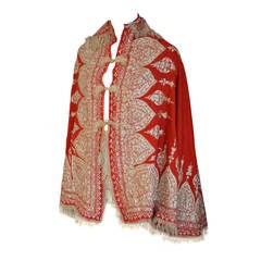 Antique End of 19th century French Cape made of an Indian Embroidered Cashmere Shawl