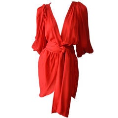 Iconic Yves Saint Laurent Silk Wrap Cocktail Dress