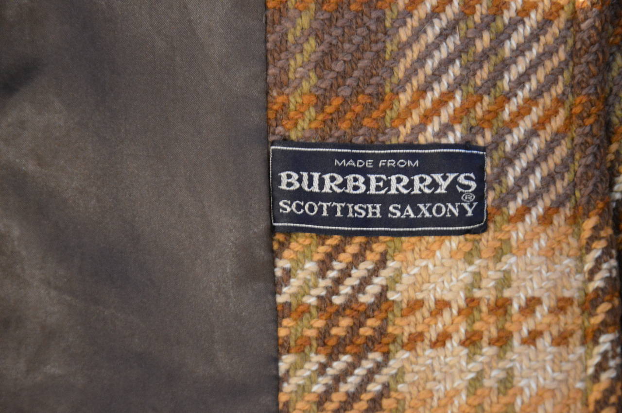 Women's 1980s Rare Burberrys Over Coat Nova Check Motif Scottish Wool For Sale