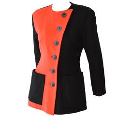 1990s Iconic Yves Saint Laurent Rive Gauche Color Block Jacket 5