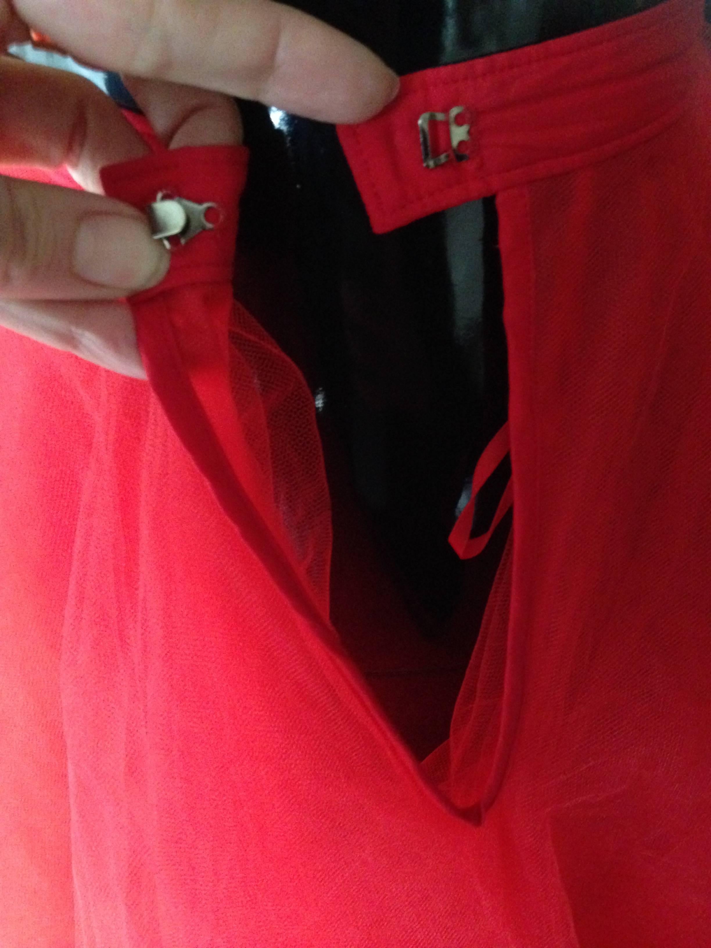 1991 Comme des Garcons Red Velvet Tunic Dress with Tulle Underskirt 6