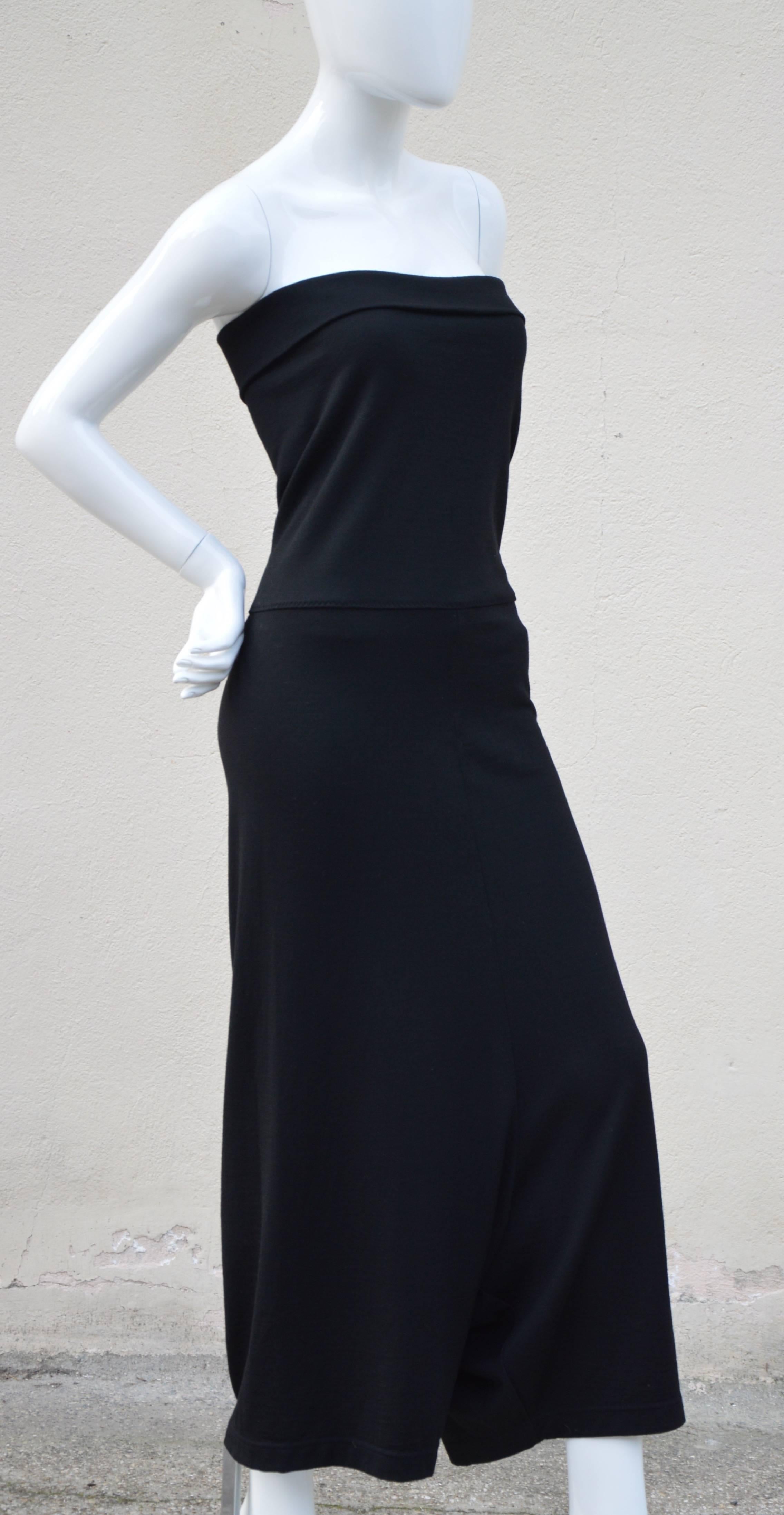 Women's 2008 Comme des Garcons Black Wool Jumpsuit For Sale