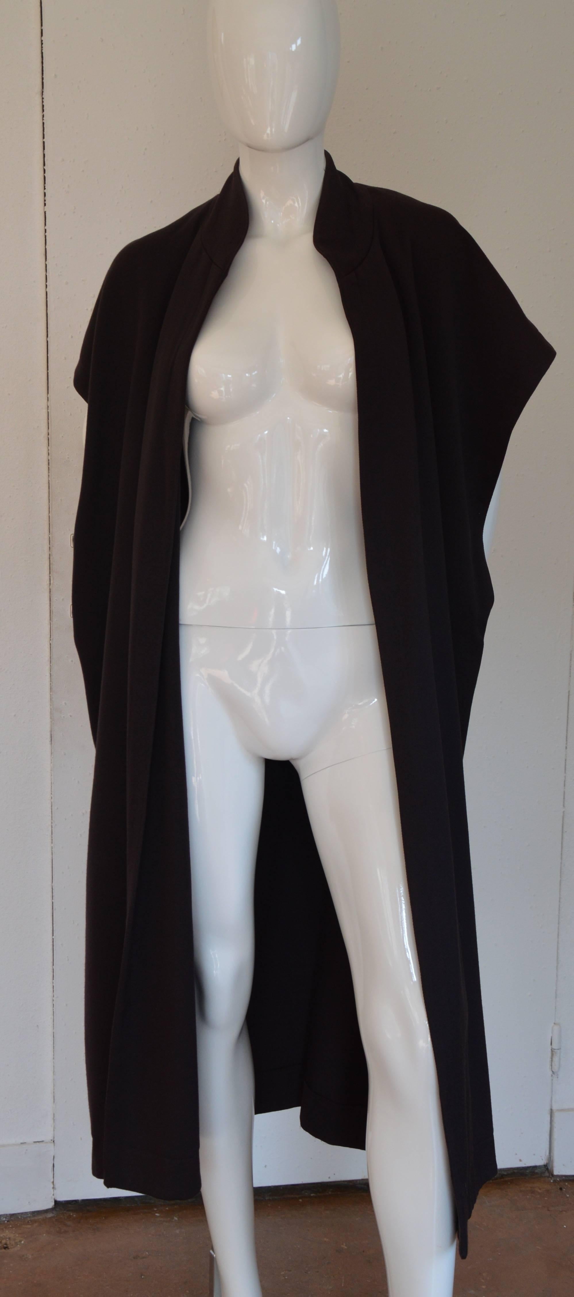 Women's or Men's Rare 1980s Alaia Hooded Sleevless Overcoat