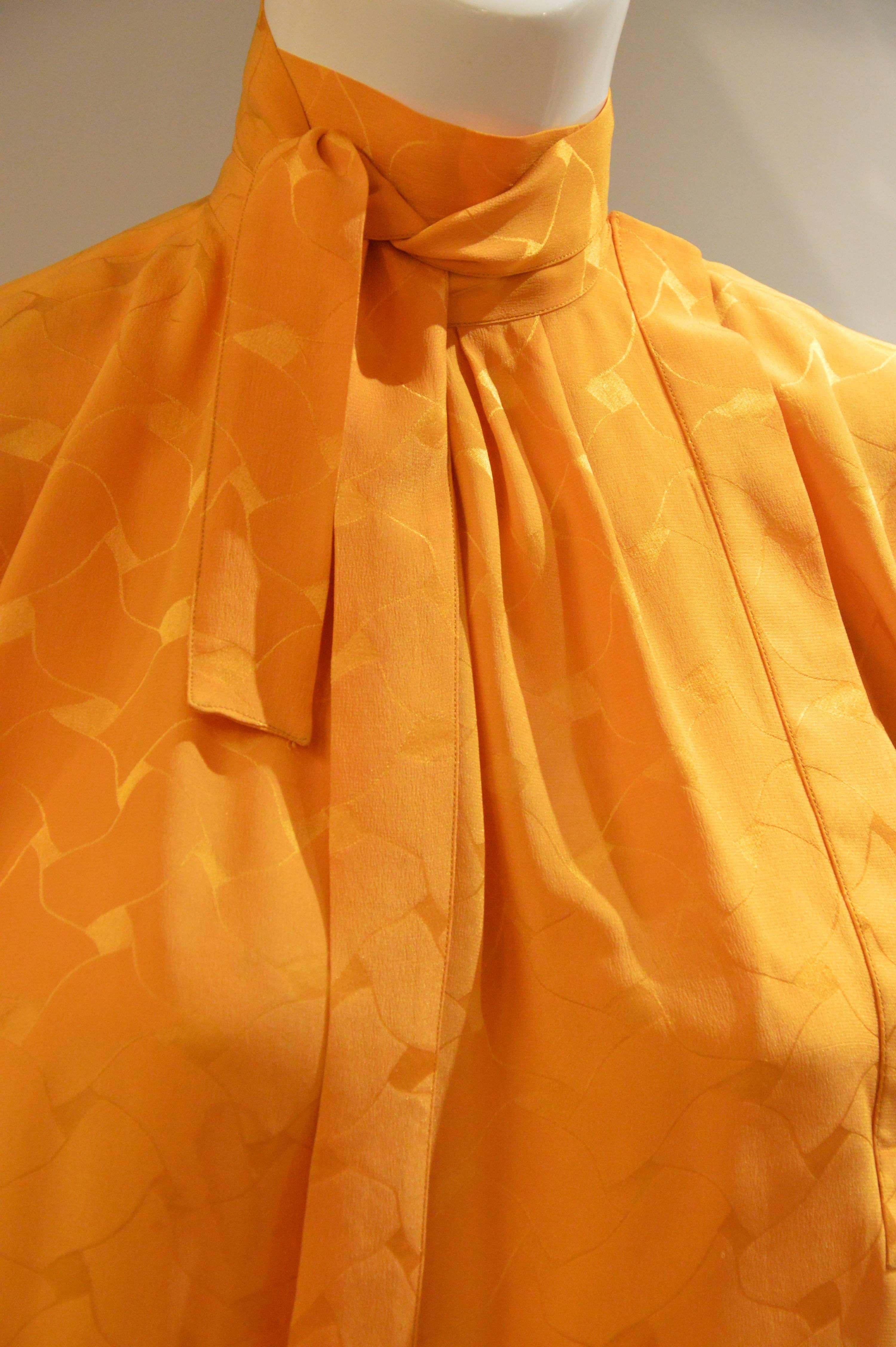 1980s Light Shinny Yves Saint Laurent Rive Gauche Silk Blouse  For Sale 1