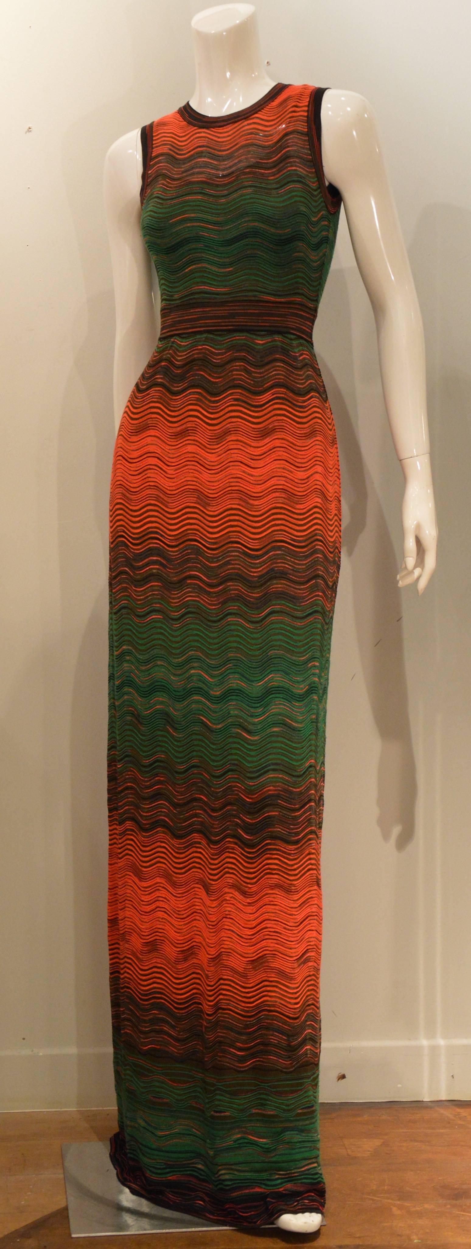 Women's Rare Missoni Bohemian Chic Chevron Maxi Length Dress For Sale