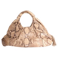 Vintage Gianfranco Ferre Beige Tone Snake Skin Handbag