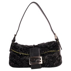 Vintage 1990'S Fendi Black Sequin Baguette Bag