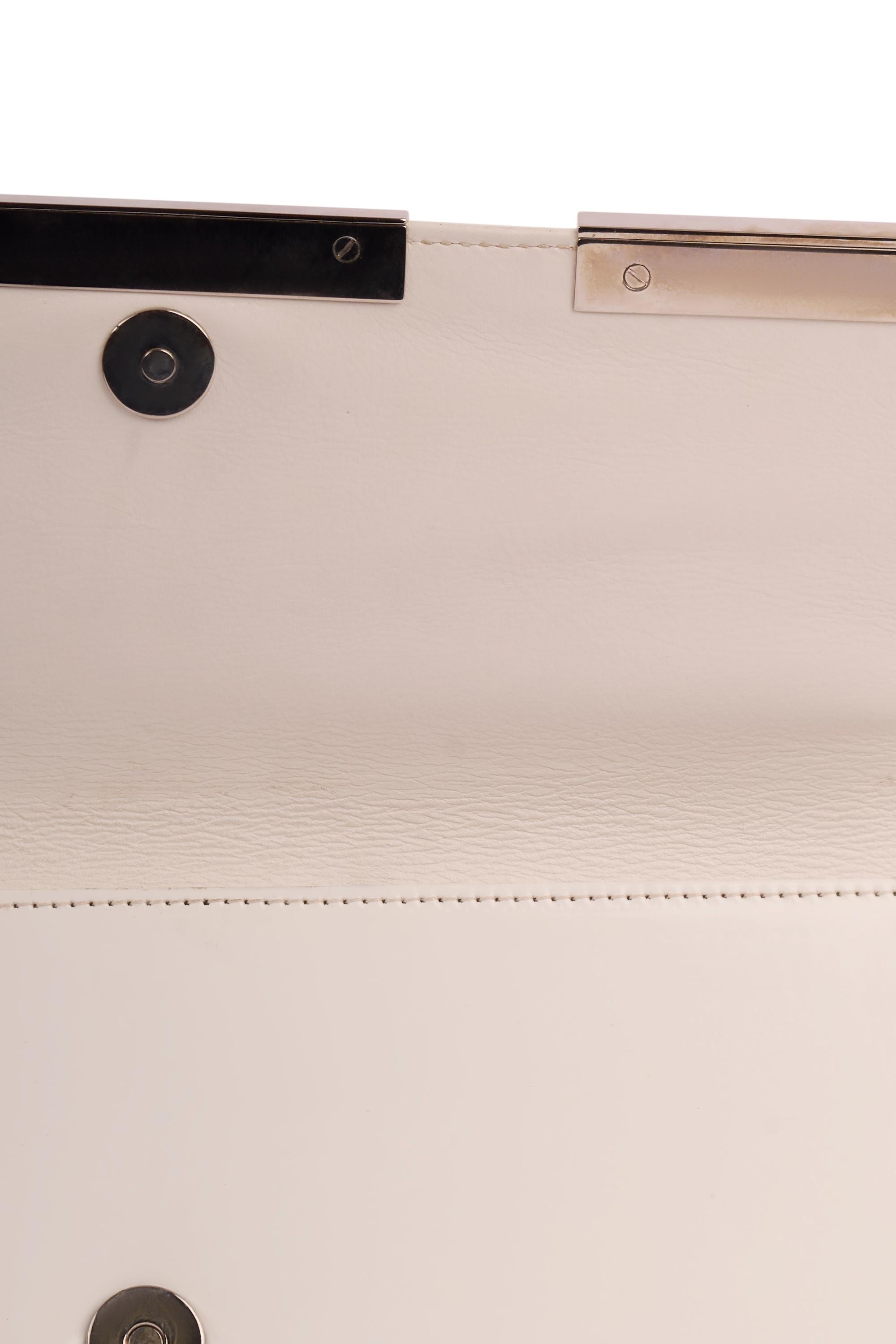 Vintage Gucci 1980's White Patent Rectangular Clutch en vente 2