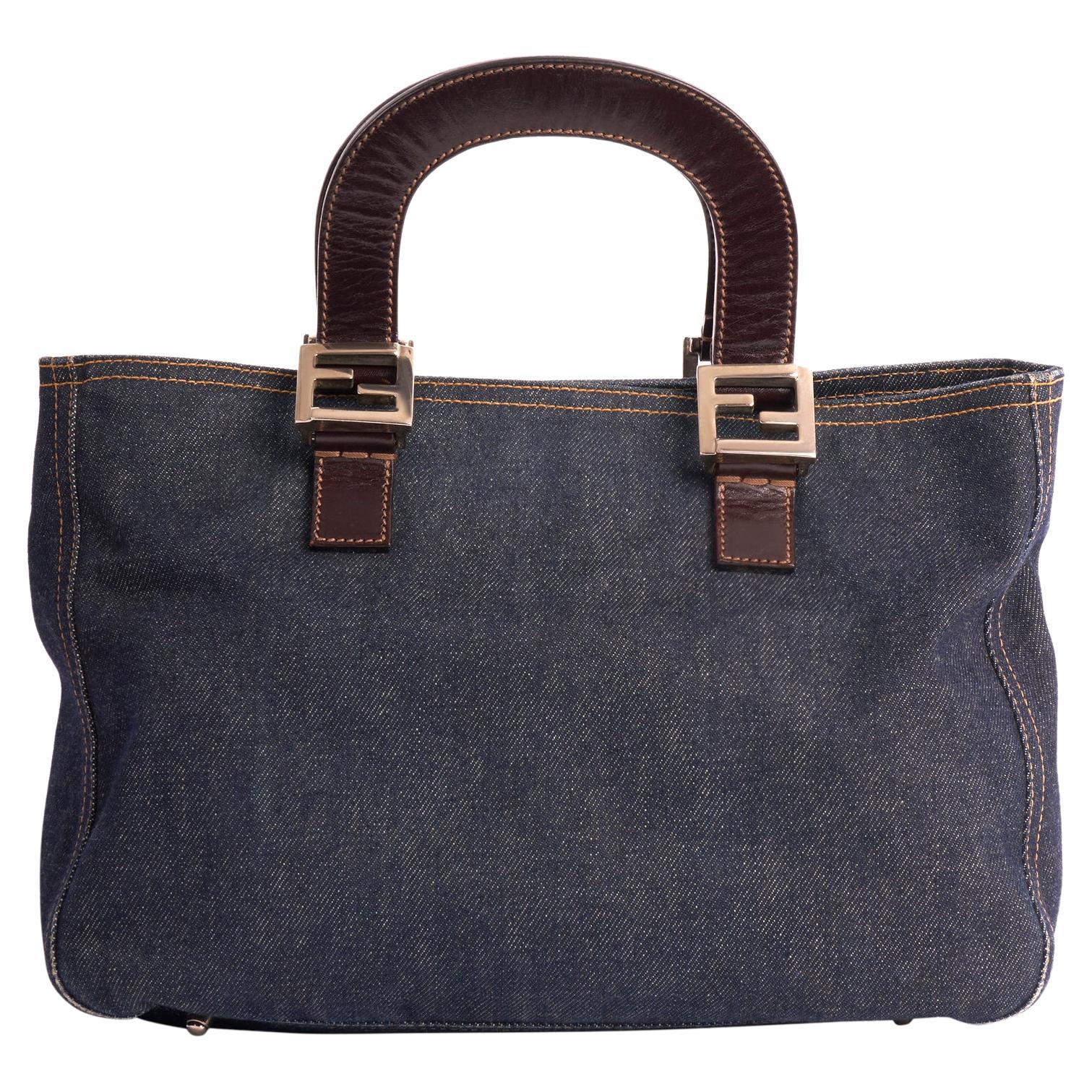 Vintage Fendi 1990's Denim Mini Tote Bag