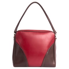 Vintage Prada Square Leather Red&Brown Shoulder Bag