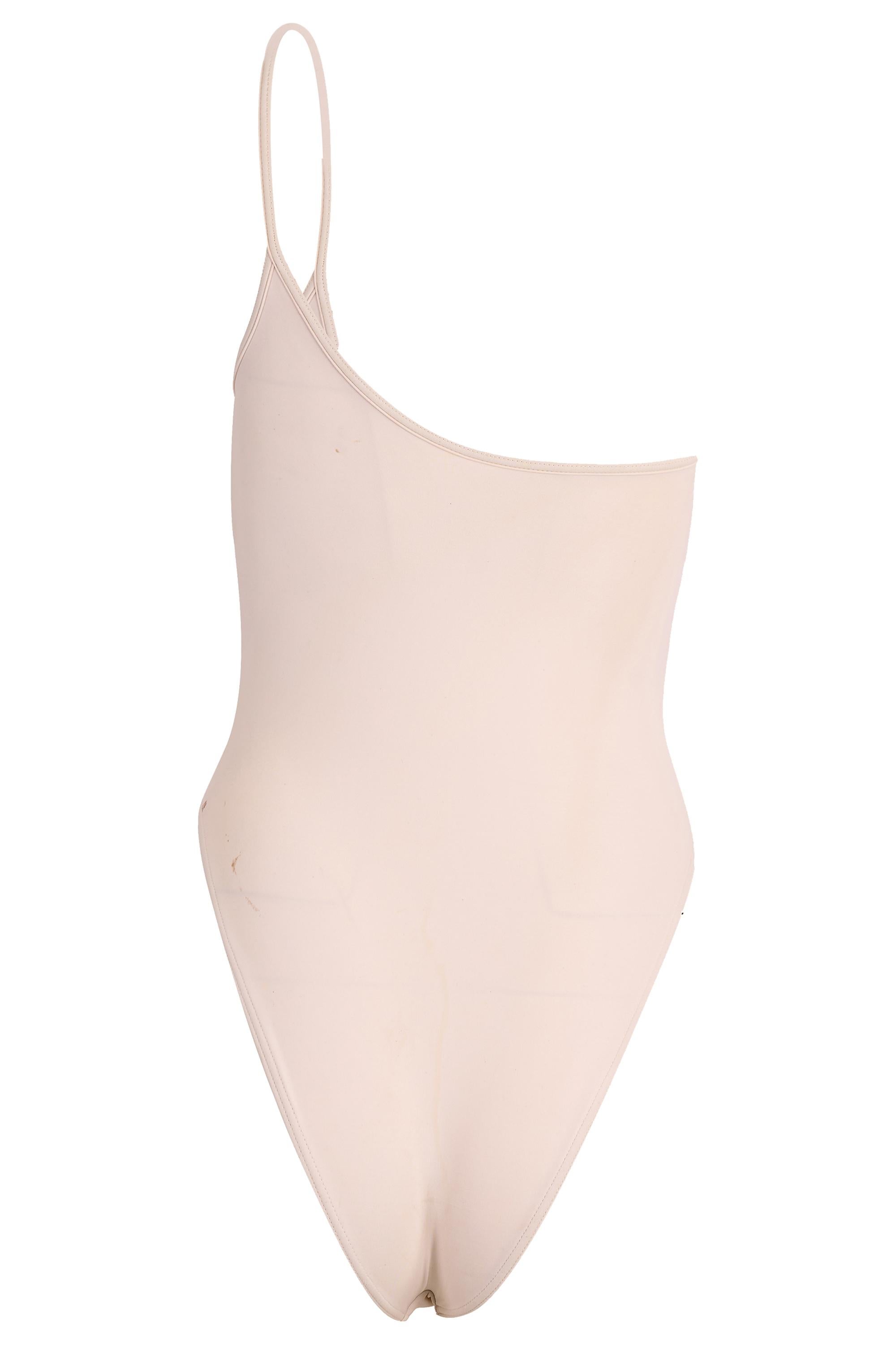 Vintage Gucci by Tom Ford S/S 1998 White One Shoulder Swimsuit (Maillot de bain asymétrique) Bon état - En vente à London, GB