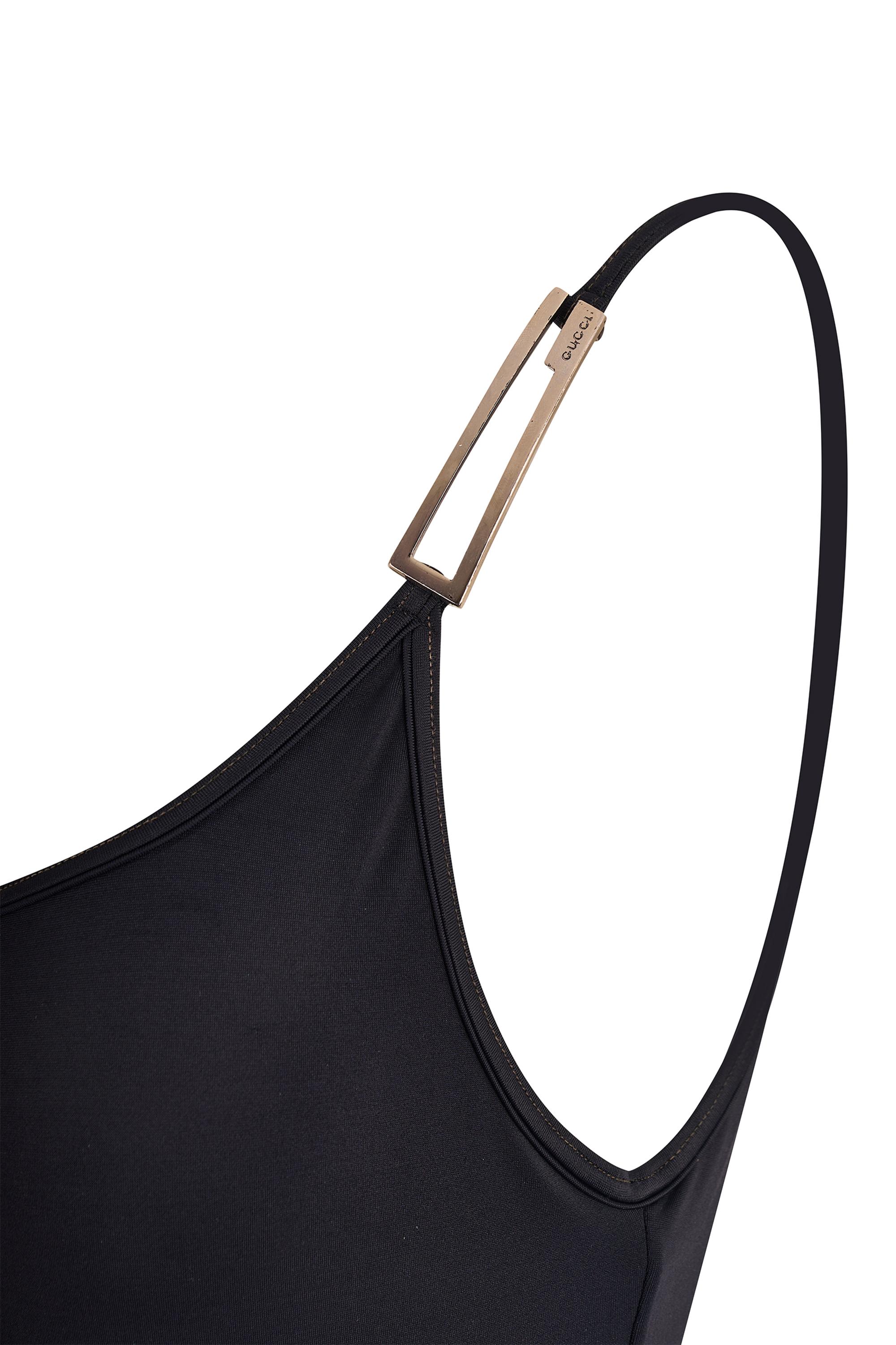 Vintage Gucci by Tom Ford S/S 1998 Navy Blue One Shoulder Swimsuit (Maillot de bain asymétrique) Unisexe en vente